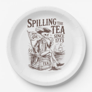 Teeausbreitung seit 1773 Patriotischer Amerikaner  Pappteller