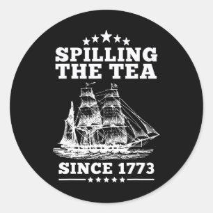 Teeausbreitung seit 1773 Retro Spaß Patriotic 4t Runder Aufkleber