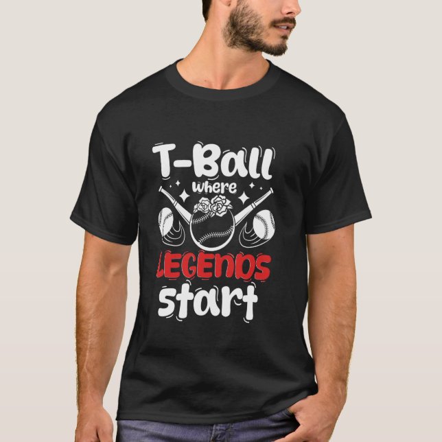 Teeball Mama Oma Fänger Außenfeld T-Ball T-Shirt (Vorderseite)