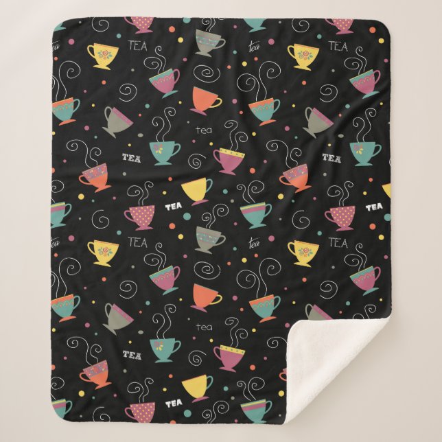 Teebecher, bunte Tasse Sherpadecke (Vorderseite)