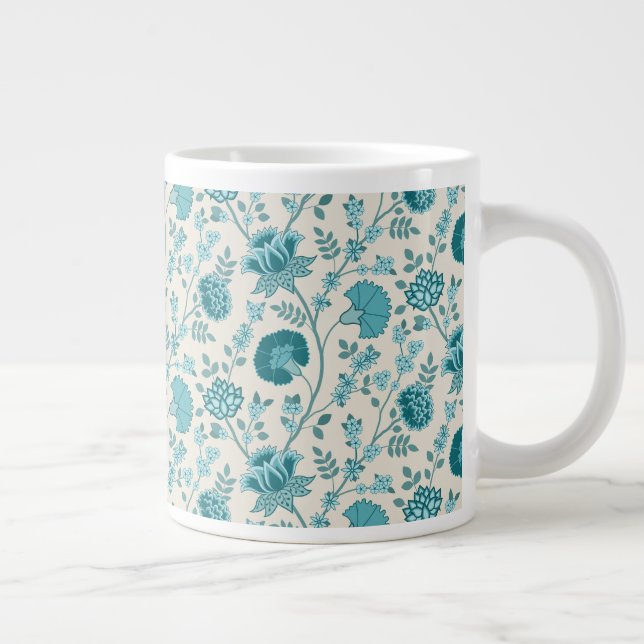 Teebecher mit floralen Mustern auf Creme Jumbo-Tasse (Rechts)