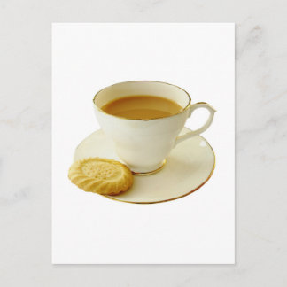 Teebecher mit Keks Postkarte