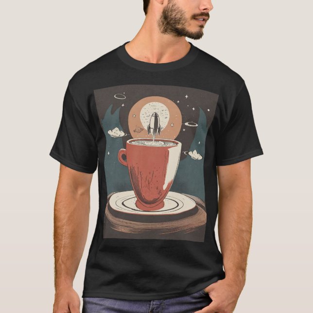 Teebecher mit Raketenraum T-Shirt (Vorderseite)