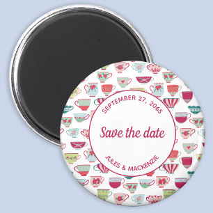 Teebecher Moderne Vintag Save the Date Magnet
