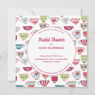 Teebecher Modernes Vintages Brautparty Einladung