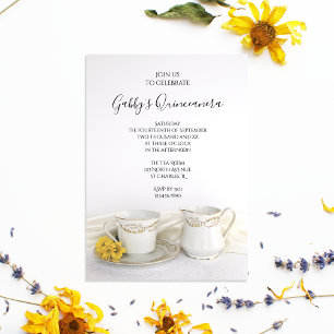 Teebecher und Party "Gelbe Milchähren" Einladung