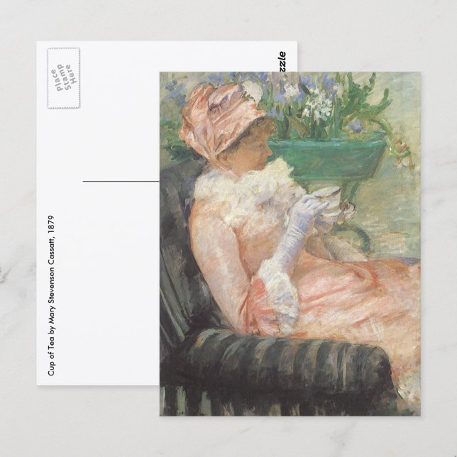 Teebecher von Mary Cassatt, Vintager Impressionism Postkarte (Vorne/Hinten)