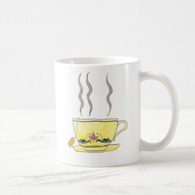 Teebeutel in einem Teacup Kaffeetasse (Rechts)