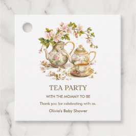 Teebeutel mit floraler Tee Party Zeit für Tea Baby Geschenkanhänger