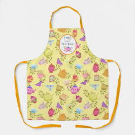 Teebeutel und Cups Gelbe Überblenddrucke Schürze