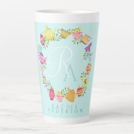 Teebeutel und Tassen Monogramm Pastel Blue Tasse