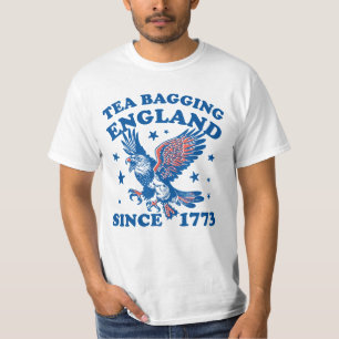 Teebeutelung England Seit 1773 Patriotischer Adler T-Shirt