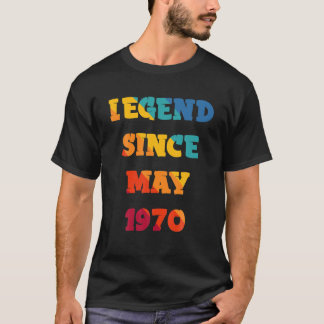 TEEBIM Retro Vintag Legend seit Mai 1970 Phantasti T-Shirt