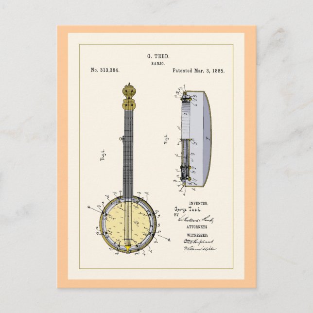 Teed Patent Postcard Postkarte (Vorderseite)