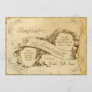 Teeflecken-Vintage-Hochzeit 1 - Brautparty Einladung
