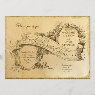 Teeflecken-Vintage-Hochzeit 1 - Einladung Invite
