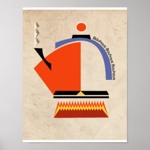 Teekanne Bauhaus Mitte des Jahrhunderts Poster