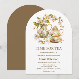 Teekanne "Floral Time for Tea Baby Show" Einladung