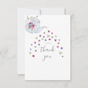 Teekanne Florale Hochzeits-Teeparty  Dankeskarte