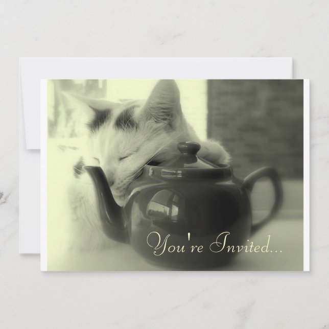 Teekanne-Kissen Einladung (Vorderseite)