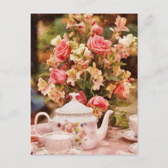 Teekanne - Mehr Tee Milady Postkarte (Vorderseite)