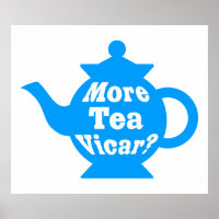 Teekanne - Mehr Tee Vicar? - Mittelblau und weiß