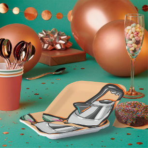 Teekanne mit Teebeutel Pappteller
