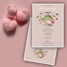 Teekanne Party Rosa Blumenschmetterlinge Brautpart