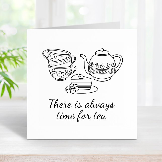 Teekanne, Teakups und Cake Quote Gummistempel (Von Creator hochgeladen)