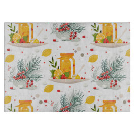 Teekanne, Zitrone, Tasse Tee und Blume Schneidebrett