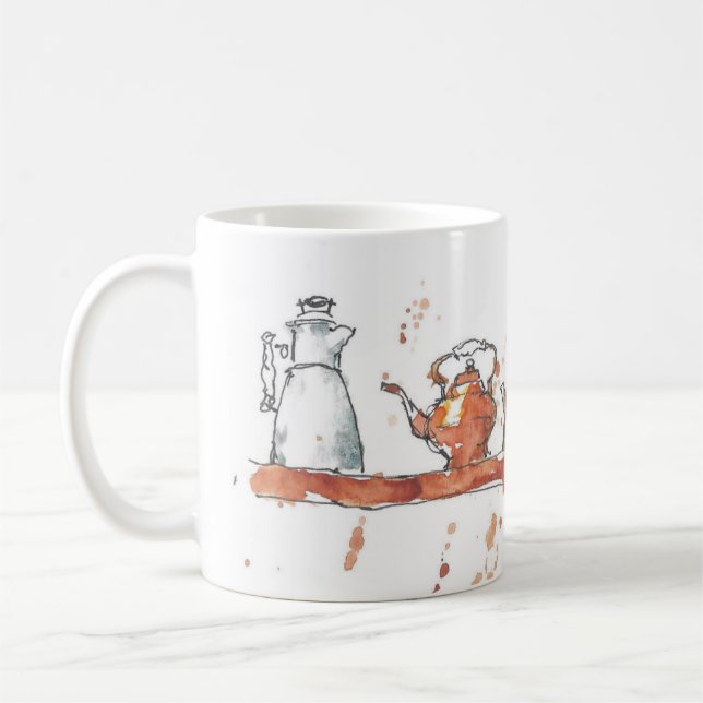 Teekannen auf einer Tasse (Links)