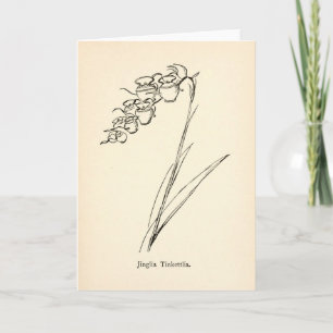 Teekannen-Blumen-Vintage-Illustration-Unsinnsbotan Karte