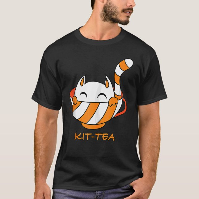 Teekatze Niedlich und Katze 1 T-Shirt (Vorderseite)