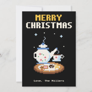 Teekekschen Pixel-Art-Weihnachtskarte Feiertagskarte