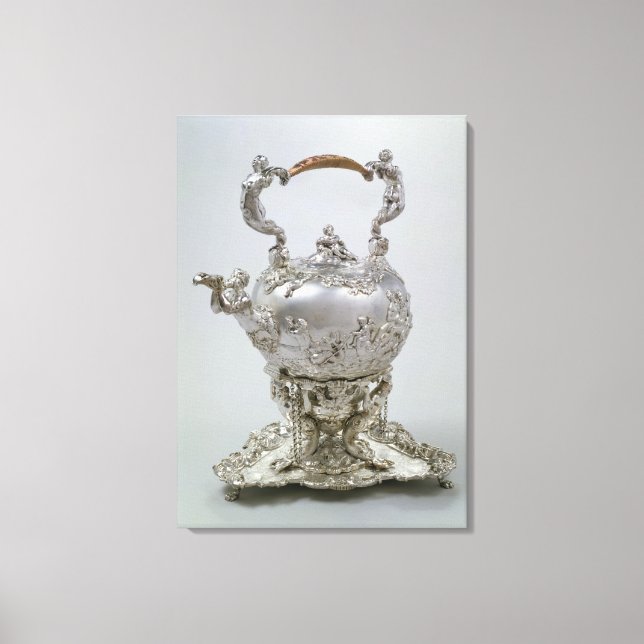 Teekessel und Stand von C.Kandler, London, 1730 Leinwanddruck (Vorderseite)