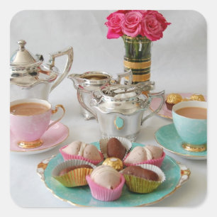 Teekleber Quadratischer Aufkleber