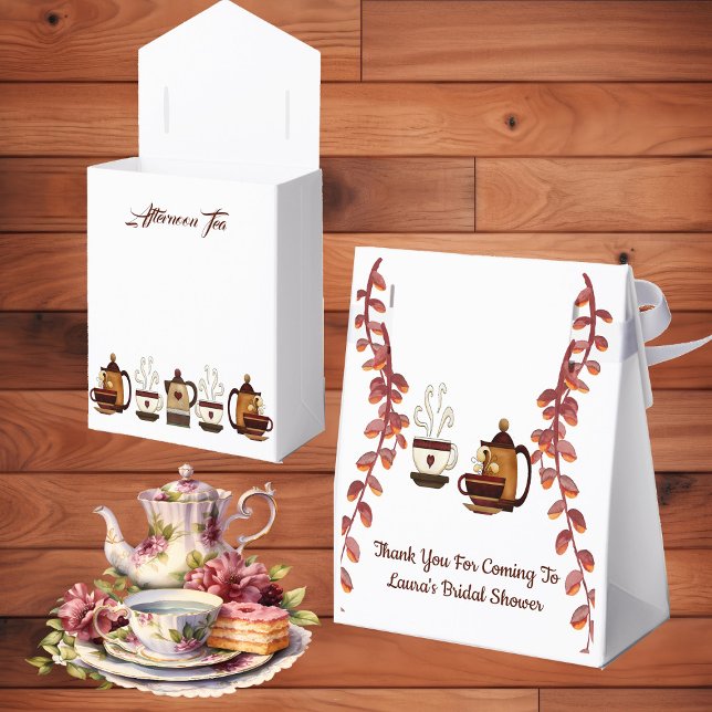 Teekocher Nachmittag Tee Brautparty Geschenkschachtel (Earthen Teapot Afternoon High Tea Bridal Shower Favor Boxes)