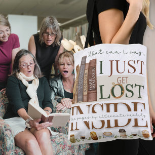 Teekocher und Bücher Lesen Buch Lover Tote Tasche
