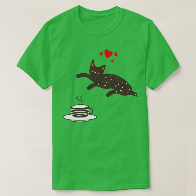 Teeliebende Katze T-Shirt (Design vorne)