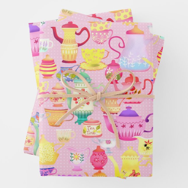 Teelöffel und Jungs rosa Geschenkpapier Set (Beispiel)