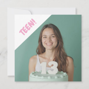 Teen 13 Jahre Custom Foto Geburtstagspartei Einladung