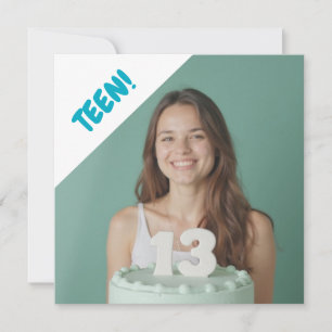 Teen 13 Jahre Custom Foto Geburtstagspartei Einladung
