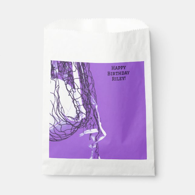 Teen Bold Lila Net & Volleyball Sports Geschenktütchen (Vorderseite)