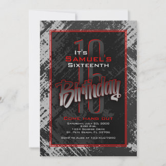 Teen Boy Birthday Einladung