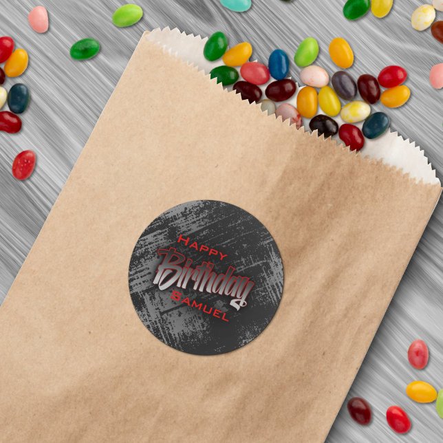 Teen Boy Birthday Runder Aufkleber (Von Creator hochgeladen)