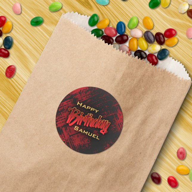 Teen Boy Birthday Runder Aufkleber (Von Creator hochgeladen)