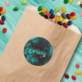 Teen Boy Birthday Runder Aufkleber