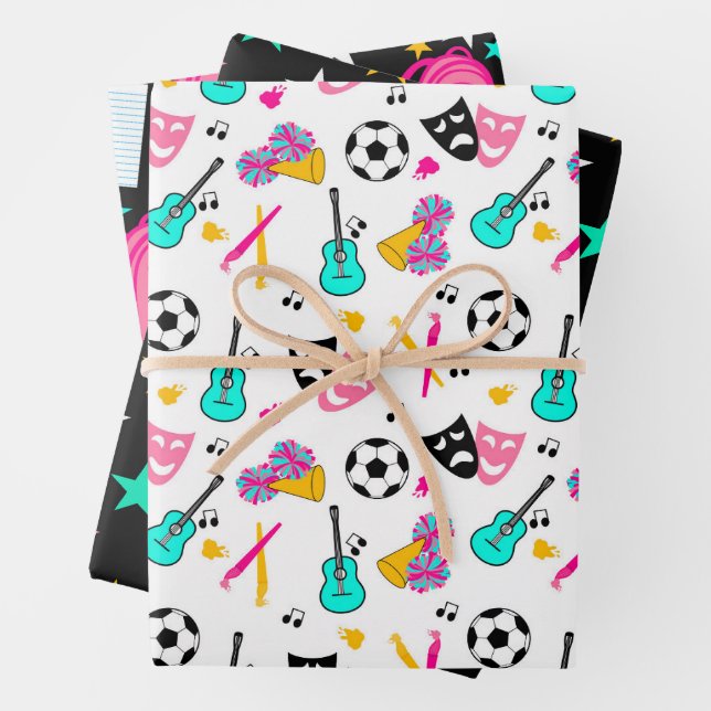 Teen Dream Cheerleader Pattern Geschenkpapier Set (Beispiel)