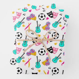 Teen Dream Cheerleader Pattern Geschenkpapier Set