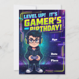 Teen Gamer Birthday Invitation – Video Game Party Einladung